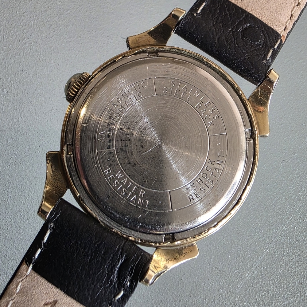 Vintage Ebel Swiss Automatic Champagne Pie Pan Dial With Naturally Aged Beauty. - Picture 7 of 7
